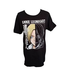 ATTACK ON TITAN T-SHIRT ANNIE LEONHART BLACK SZ.M EUC